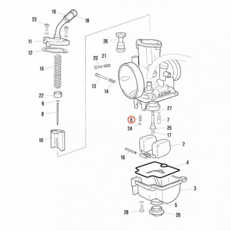 Válvula flotador carburador Keihin PWK 28