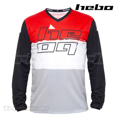 Camiseta Trial Hebo PRO 22 rojo y blanco