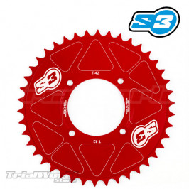 Corona homologada S3 Parts rojo para moto de trial