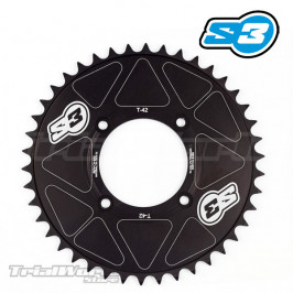 Corona homologada S3 Parts negro para moto de trial