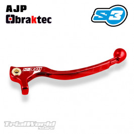 Long brake lever Trials S3 Parts red Braktec - AJP