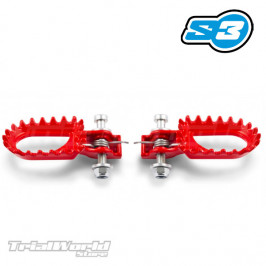 Estriberas universales Trial S3 Hard Rock Steel rojas