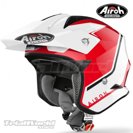 Casco Trial Airoh TRR S White - Red GLOSS