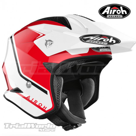 Casco Trial Airoh TRR S White - Red GLOSS