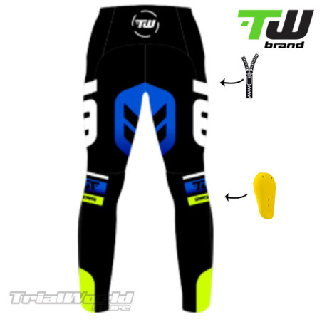 TW PRIME blue trial pants designed by Trialworld