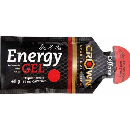 Gel energético Crown Sport Nutrition con cafeína sabor frutos rojos