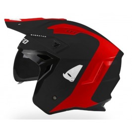 Casco UFO Sheratan negro y rojo Trial