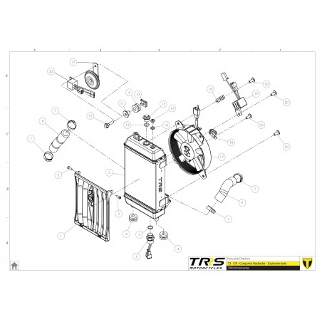 Cooling hose clamp for trial motorbikes