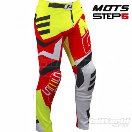 Pantalon de Trial MOTS Step5 Flúor y rojo