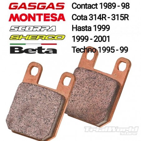 Pastillas de freno trial GALFER FD065 G1380 sinterizadas para Beta Techno y Montesa Cota 315R