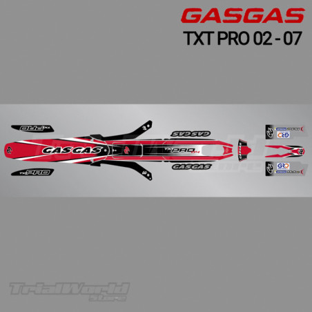 Kit adhesivos GasGas TXT PRO 2002 a 2007 rojo