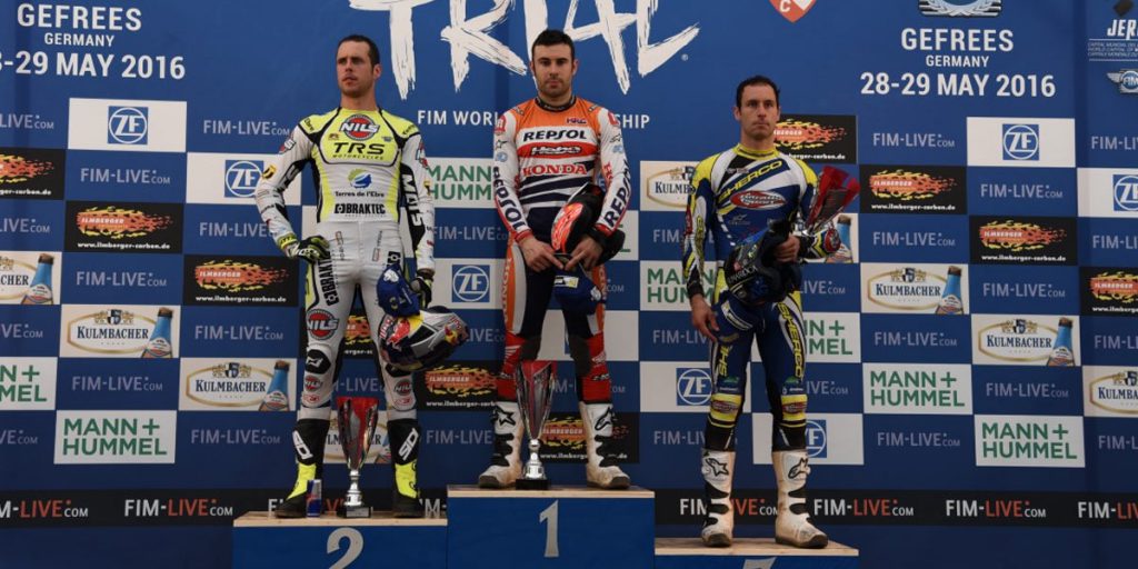 Podium GP Alemania Trial 2016 dia 1