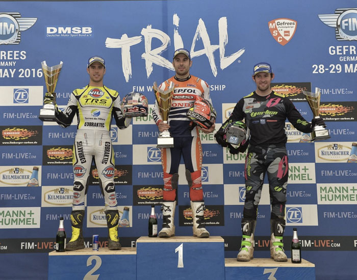 Podium GP Alemania Mundial Trial 2016