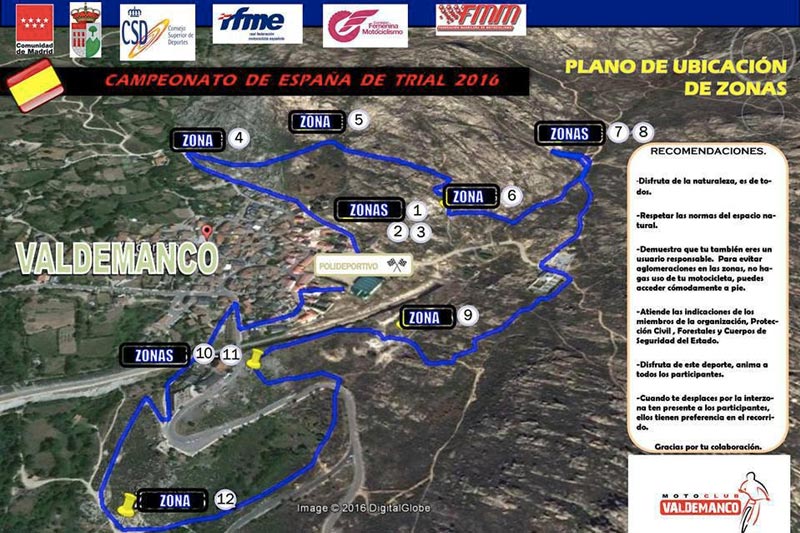 Carte des zones de CET Trial Valdemanco