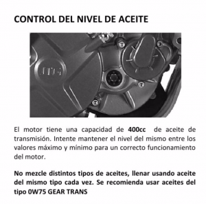 capacidad aceite motor Jotagas JT