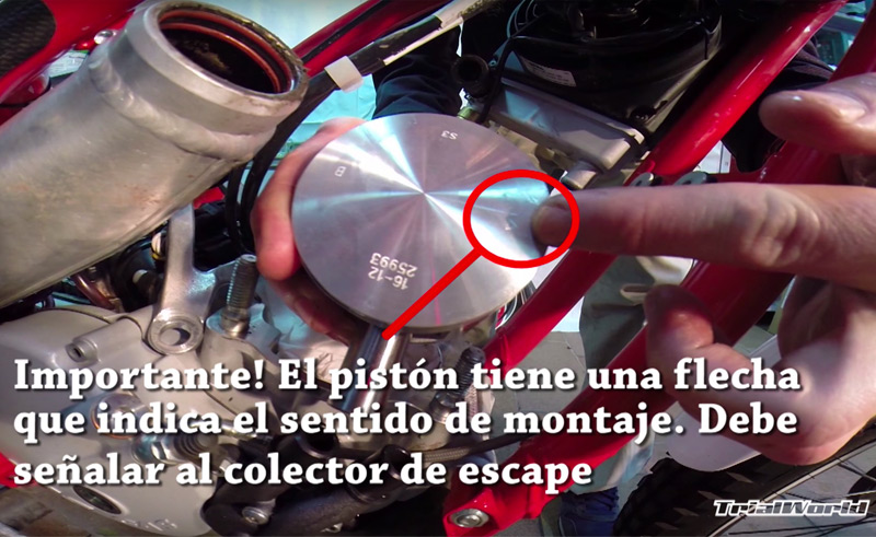 montaje piston moto trial