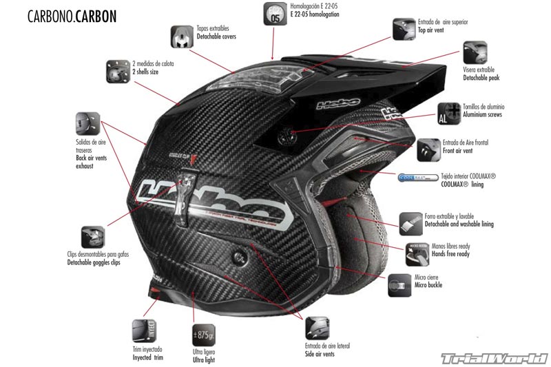 Casco da trial Hebo Carbon