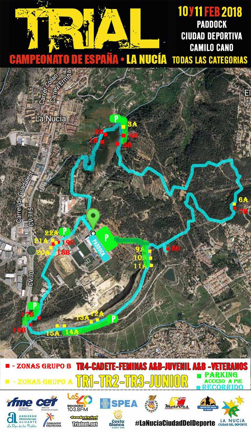 Parcours du Championnat d’Espagne de Trial La Nucia 2018