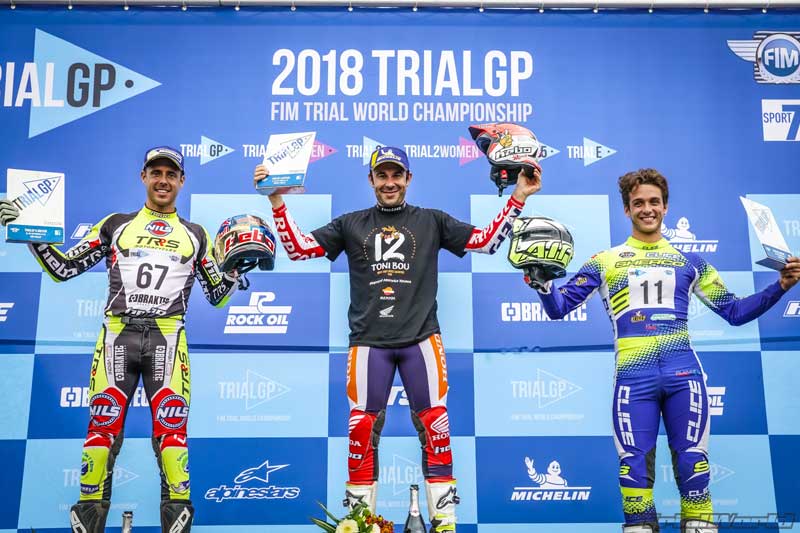 Podium Angleterre TrialGP 2018